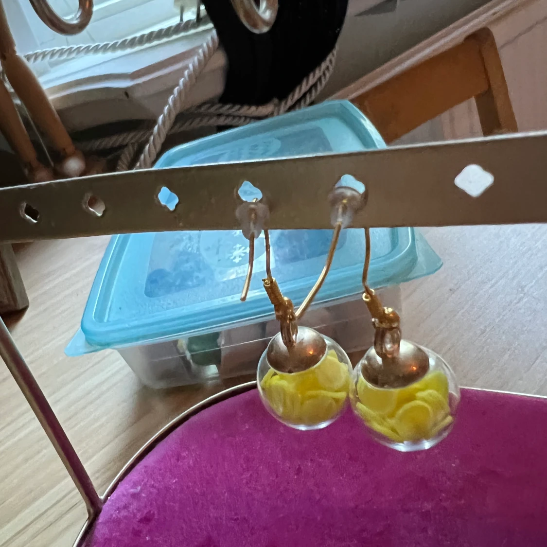 örhängen, citron 🍋 skivor i en kula - 90