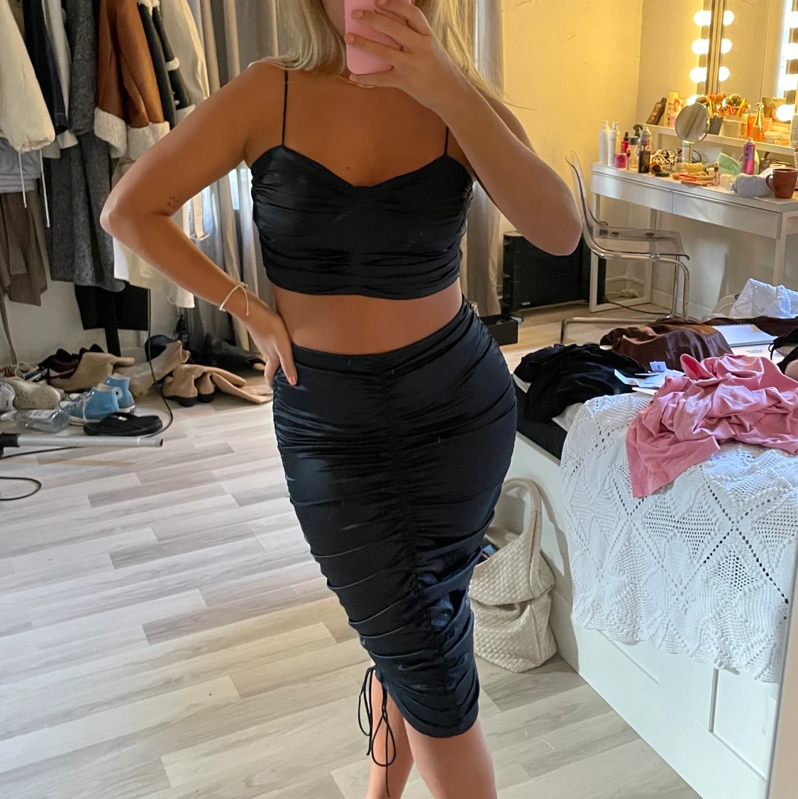 Svart set med linne🖤 - 91