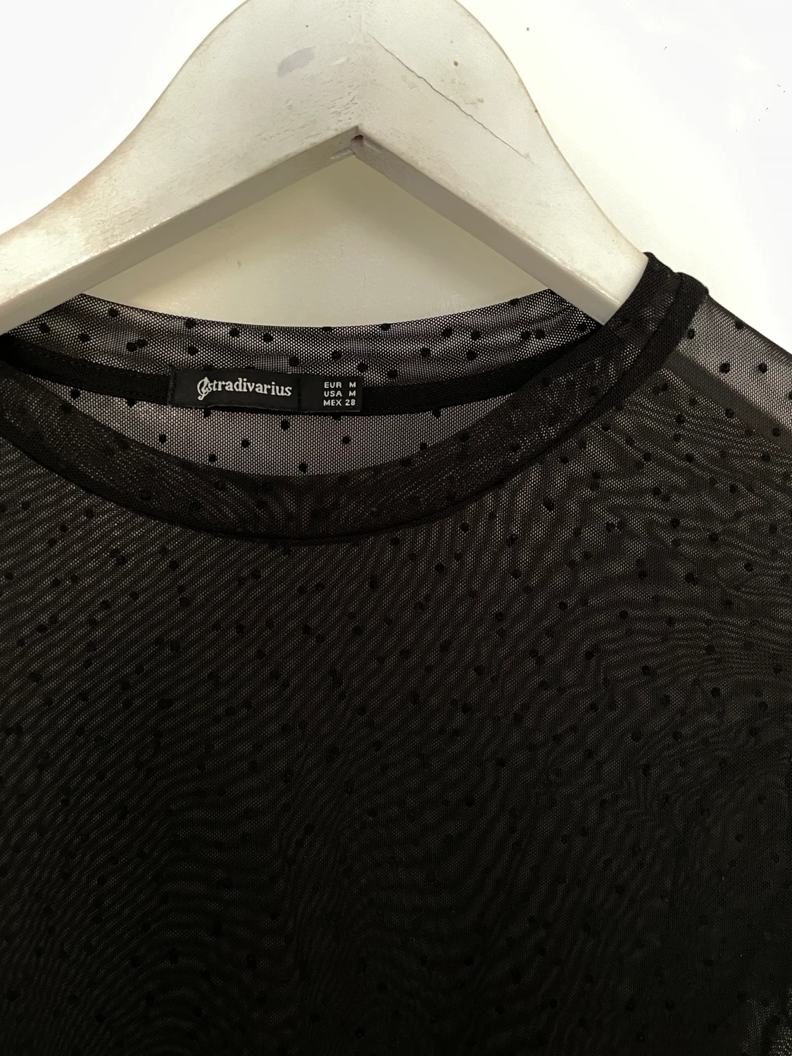 Svart mesh topp långarmad