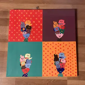 A hand made pop art painting of the members of BT21 *plus shipping*