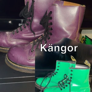 Kängor  - Dr martens kängor i använt skick.  Gröna i stl 37 - 150kr  Lila i stl 38 - 200kr  Båda för 300kr  Pris går att diskutera vid snabb affär. Båda har lite defekter som repor. Skriv för mer bilder. 