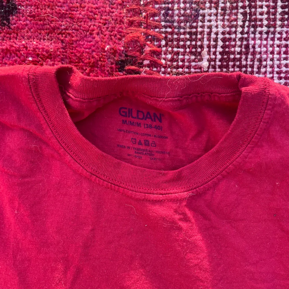As cool vintage vin röd gildan tee shirt köpt i Kanada. Den har ett sjukt skönt material och passar perfekt för dig som är 174-180 (Skriv jätte gärna för nån mer info!). T-shirts.