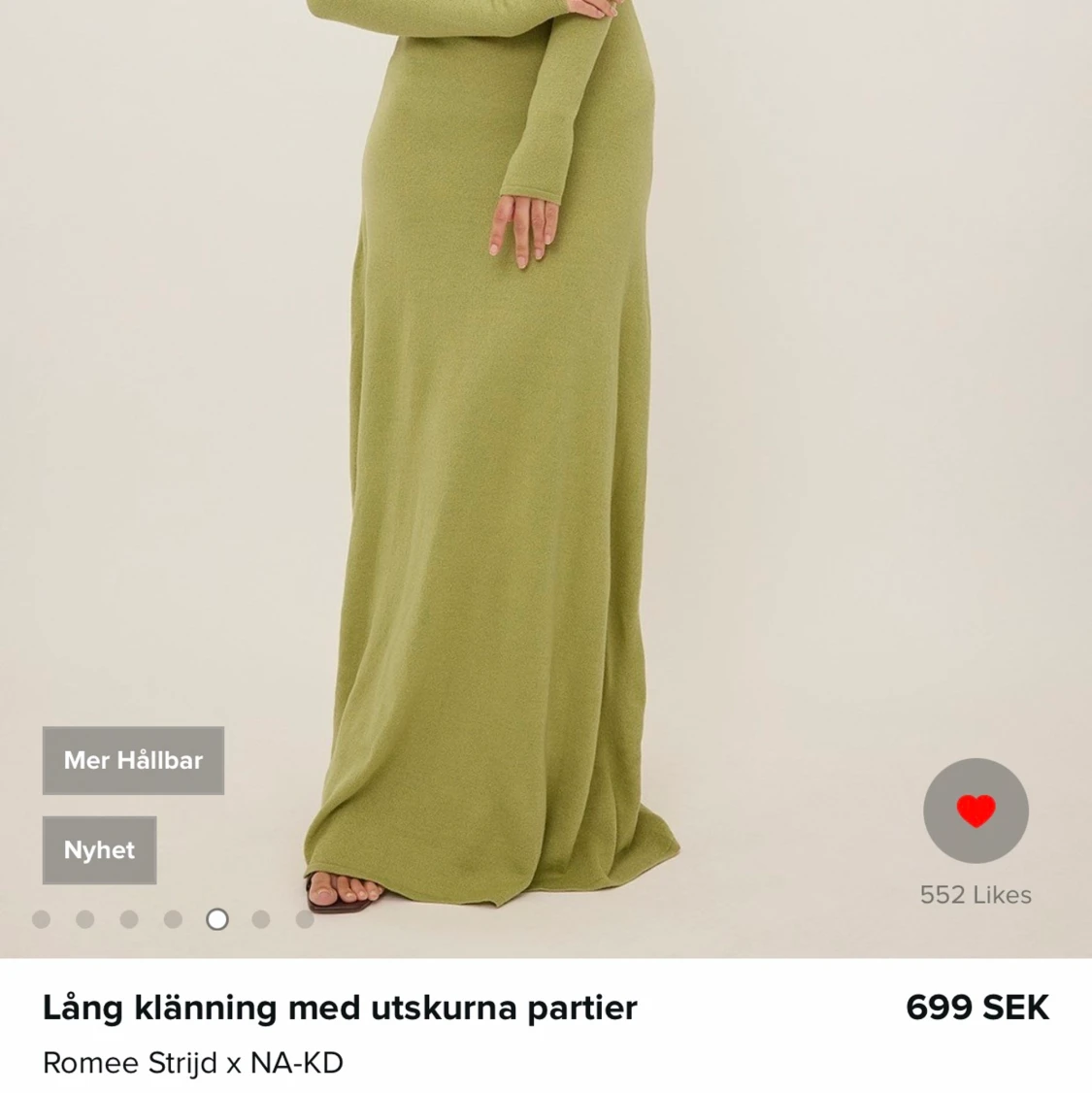 Grön stickad långklänning från NA-KD  - 91
