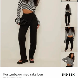 Kostymbyxor med raka ben - Säljer dessa skitsnygga kostymbyxor i strl 34. Tycärr var dem för stora så har bara testat dem en gång. Köpte för 549. Säljer för 500 då dem inte används. Pris kan diskuteras vid snabb affär. 