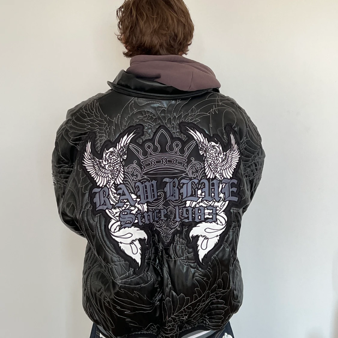 Vintage Läder Jacka - 90