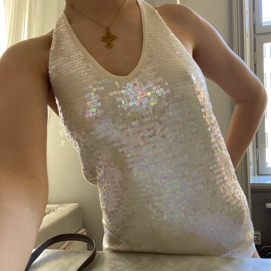 Paljett topp! ÖPPEN RYGG