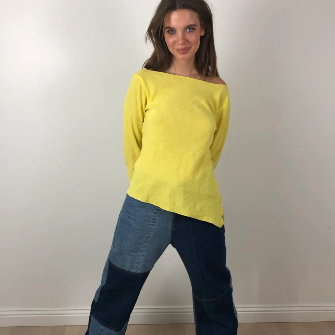 asymmetrisk gul top - 90