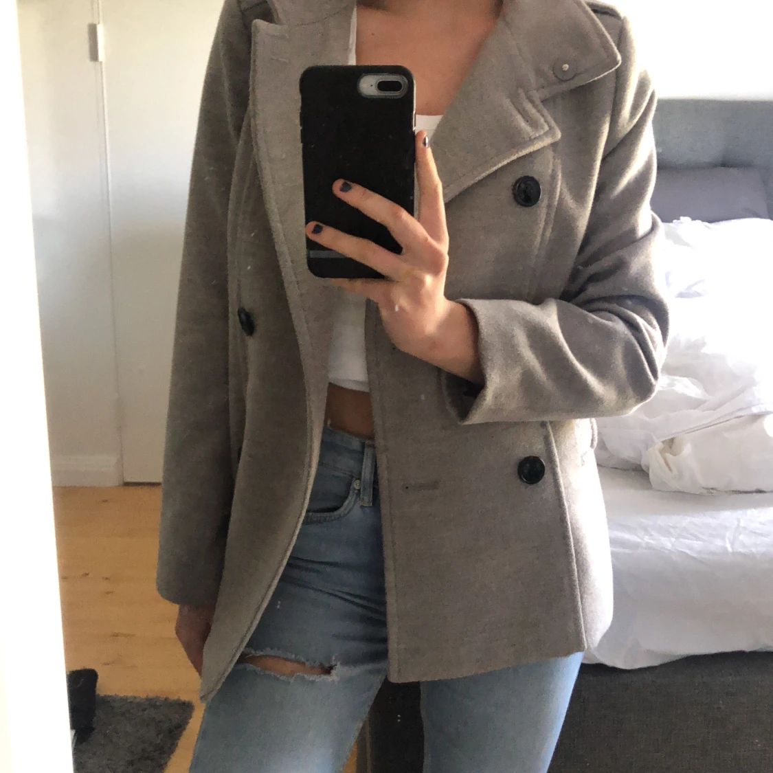 Superfin kappa i grå - 90