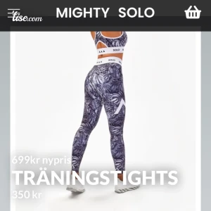 Mighty solo träningstights - Superfina träningstights från Mighty solo, använda endast 1 gång! 💙💜 strl S/M, Nypris 699kr, frakt: 44kr