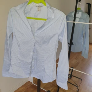 Ljusblå randig skjorta - Ljusblå randig skjorta stretch 