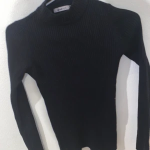 Gina Tricot Svart Ribbad Polokrage - Svart ribbad polokrage tröja från Gina Tricot. Väldigt stretchigt material, storlek XS. Väldigt väl använd så nopprig på vissa partier. Frakt tillkommer 