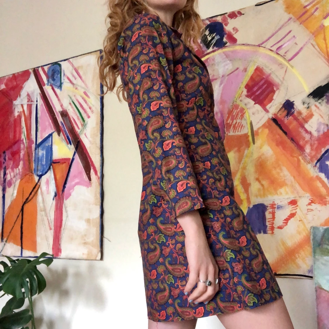 Vintage klänning i paisley-mönster - 90