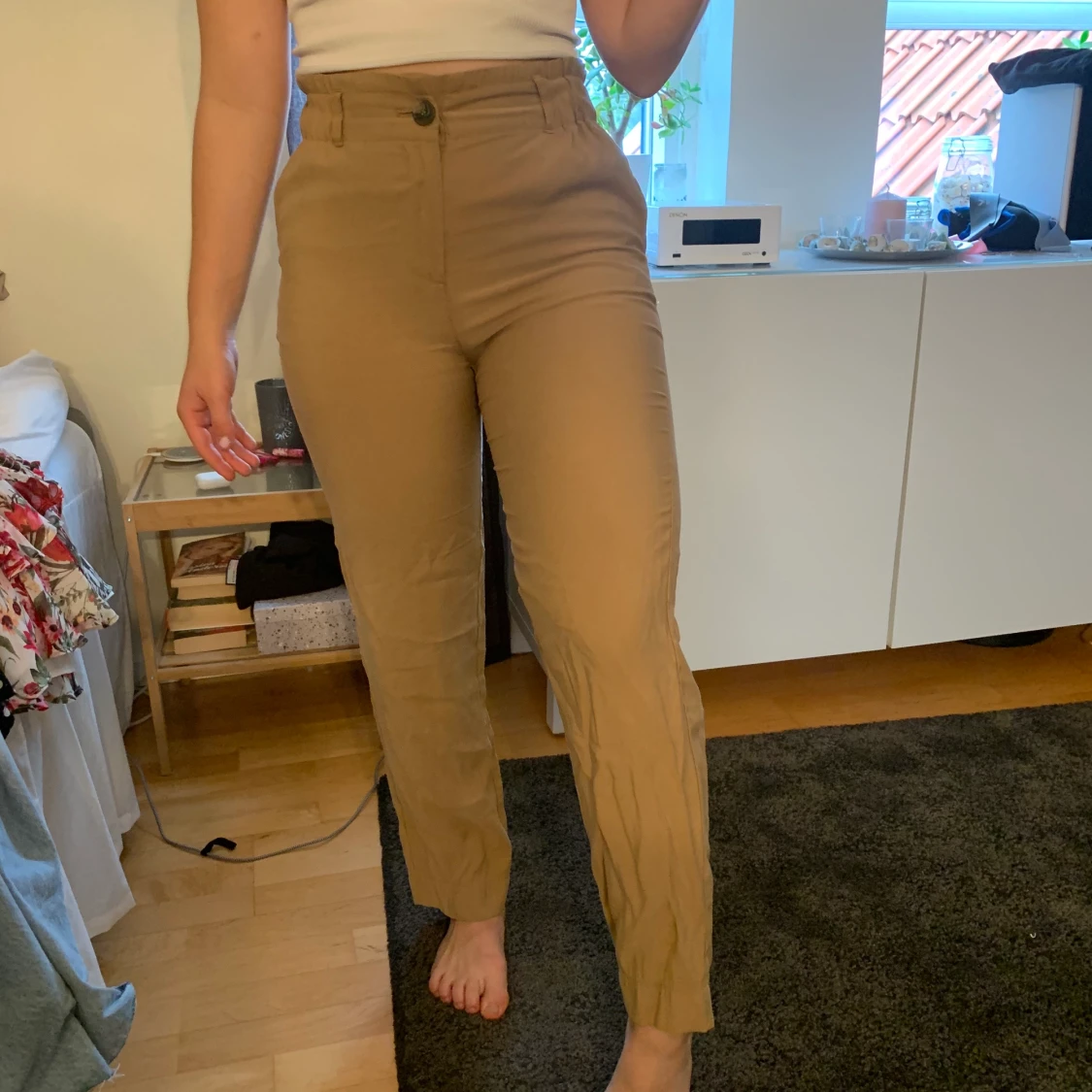 Beiga kostymbyxor strl S - 90
