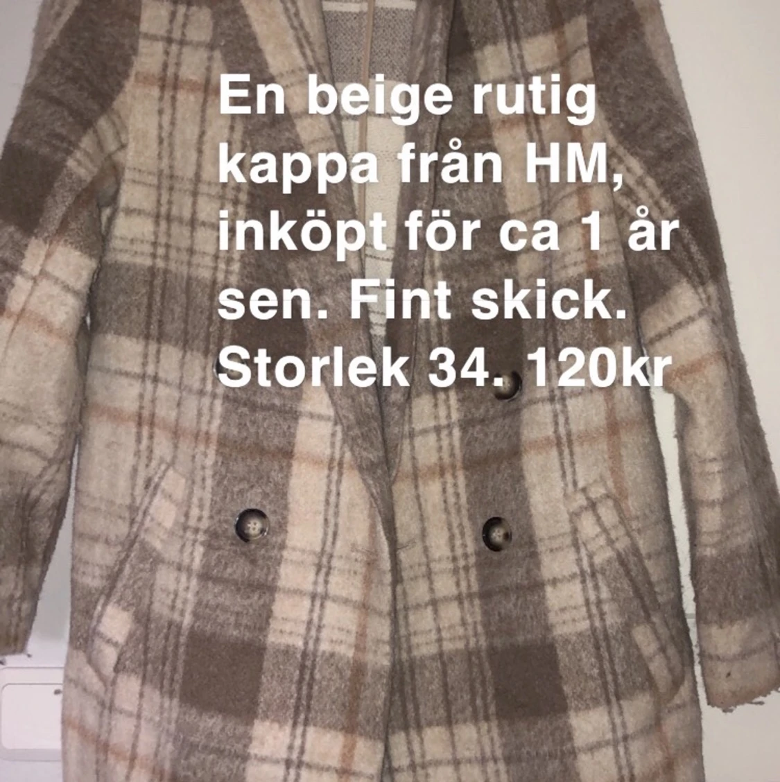 Beige rutig kappa