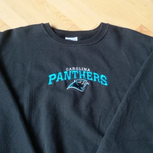 Vintage college hoodie  - Carolina panthers hoodie passar s-l beroende på fit cond:General wear en flaw vid änden av armen, kan gå bort i tvätt vet ej!, bud från 300 kr minsta höjning 25kr, köp den direkt för 550 plus frakt(63kr)
