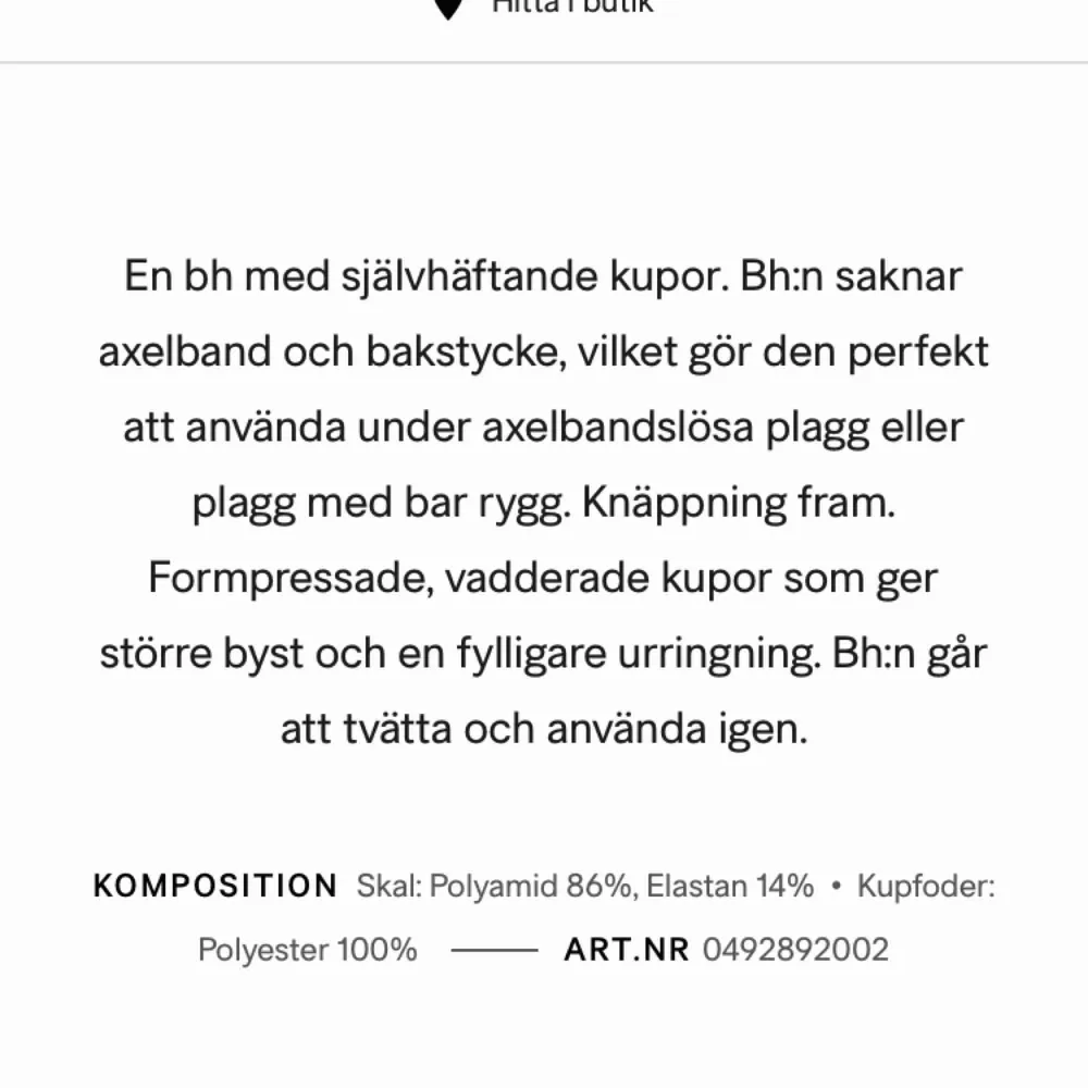 Självhäftande bh med push up från hm i stl B/C. Endast provad. Köparen står för frakt 🌸 . Accessoarer.