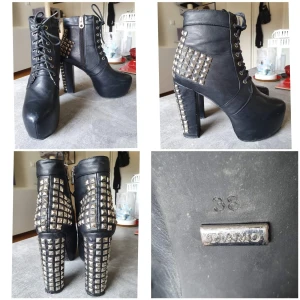 Höga klackar med nitar - Använt skick, sköna för att vara högklackat. 