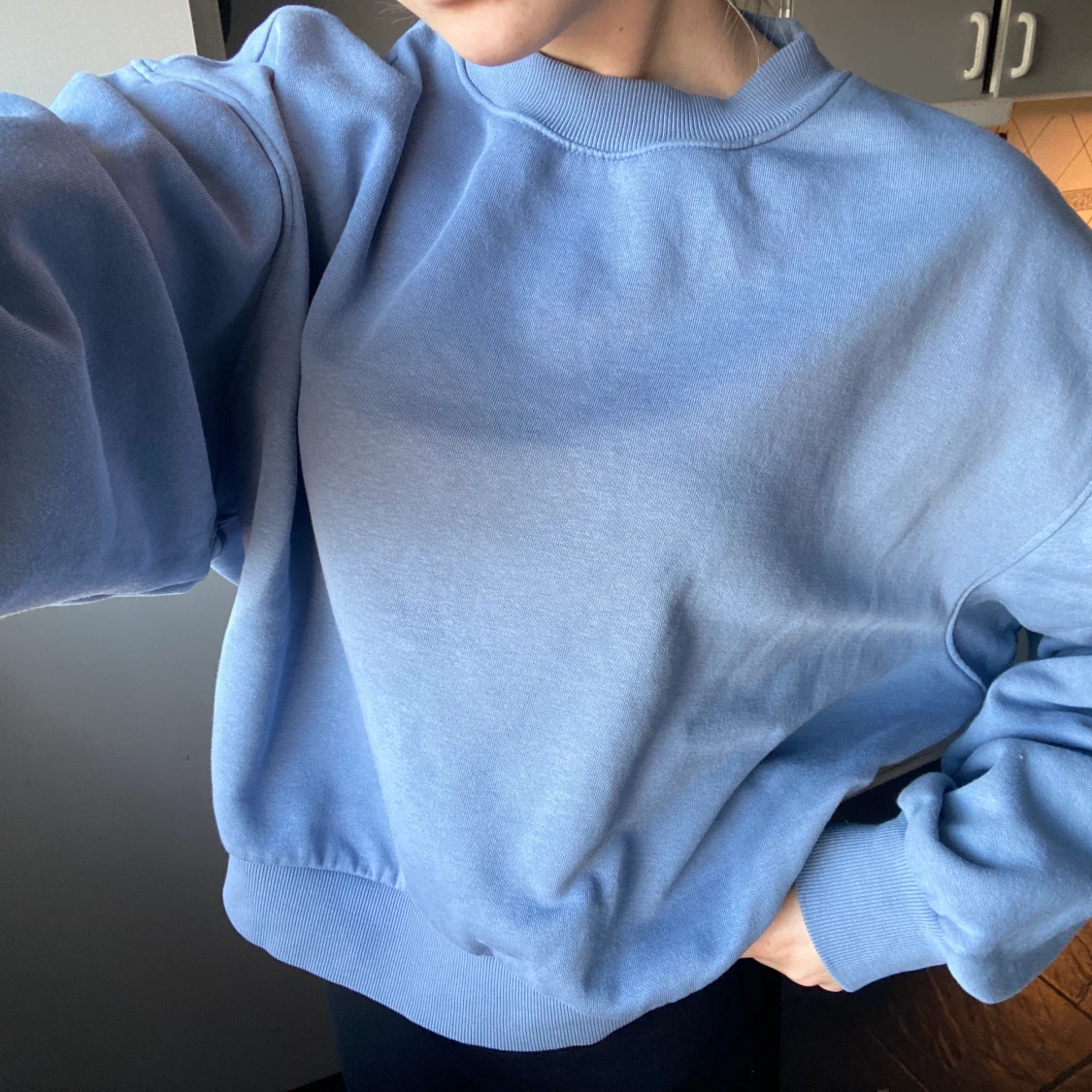 Blå sweatshirt!