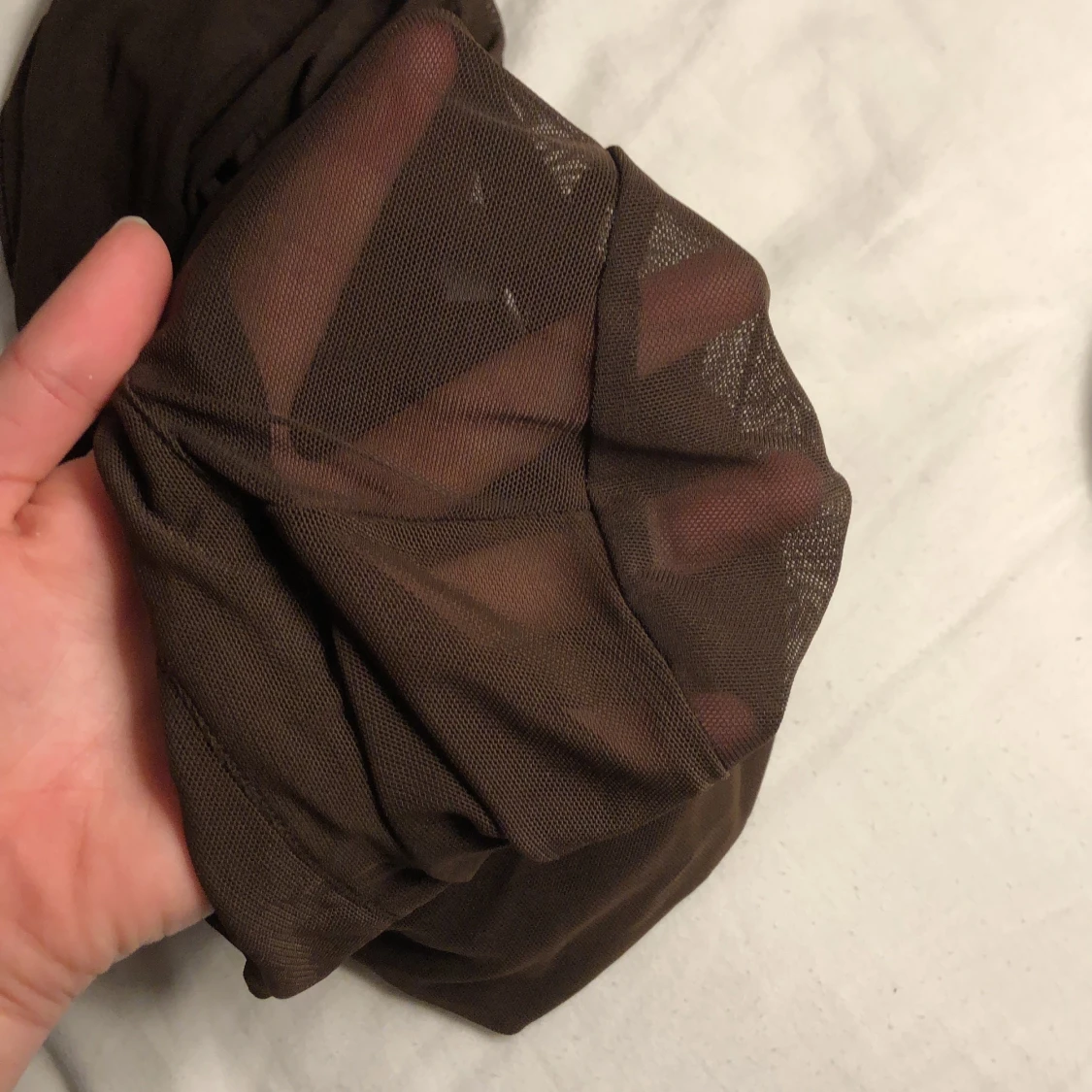 Trendig brun mesh-topp - 91