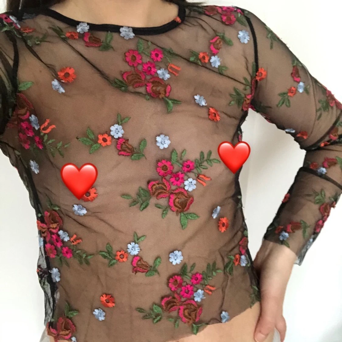 UO mesh/nättröja med brodyr