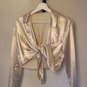 Tröja NLY ONE - Superfin tröja i satin från Nelly. Aldrig använd pga lite kort för min smak, men perfekt partytop om du gillar croppat! Storlek M men passar definitivt även S.