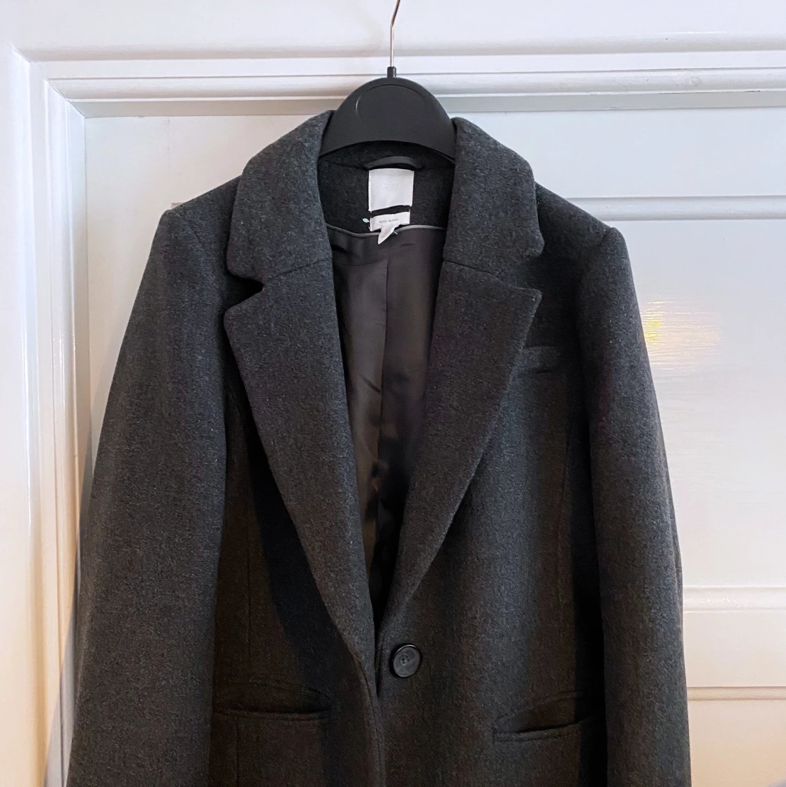 Exklusiv grå ullkappa - 90