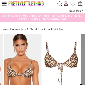PLL LEOPARD BIKINI ÖVERDEL - Köpte denna super snygga bikini överdel som jag hade tänkt matcha med en svart underdel, tyvär köpte jag fel storlek :(( kan fraktas eller mötas i Stockholm 🤍🤍 prutbart