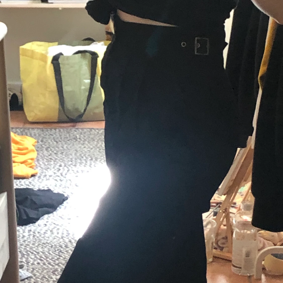 snygga svarta cargo pants - 91