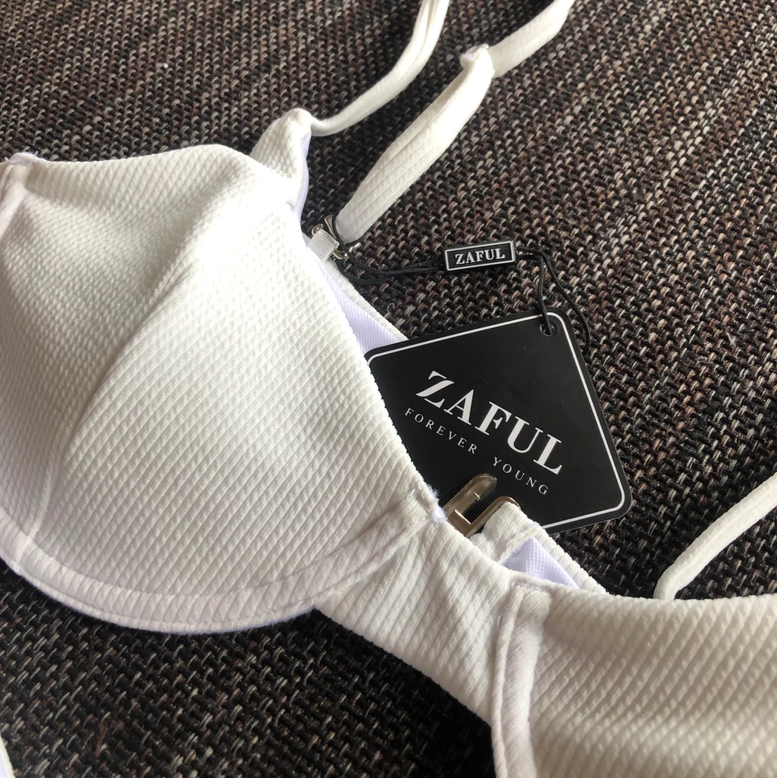 Zaful bikini ribbad vit  - 90