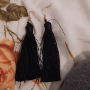 Svarta örhänge  - Säljer ett par svarta örhänge pga behöver inte de här bara använt de en gång