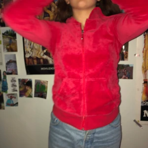 Hoodie  - Röd hoodie med silvriga detaljer💗💗💗