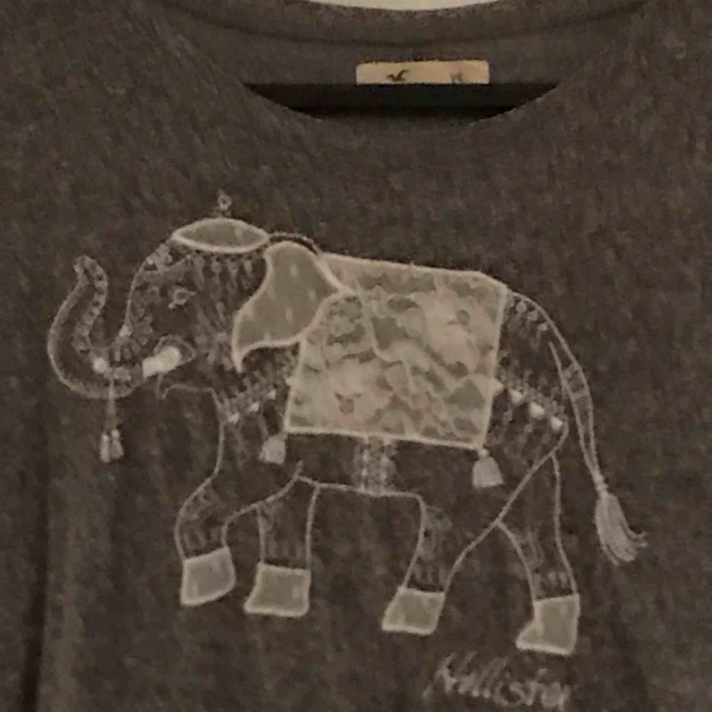 Tshirt från hollister med elefant broderad på. Nypeis ca 200kr, fortfarande i bra skick. Frakt ingår i priset. Säljs då jag inte längre använder den. T-shirts.