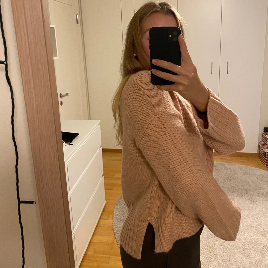 Ljusrosa stickad tröja - 91