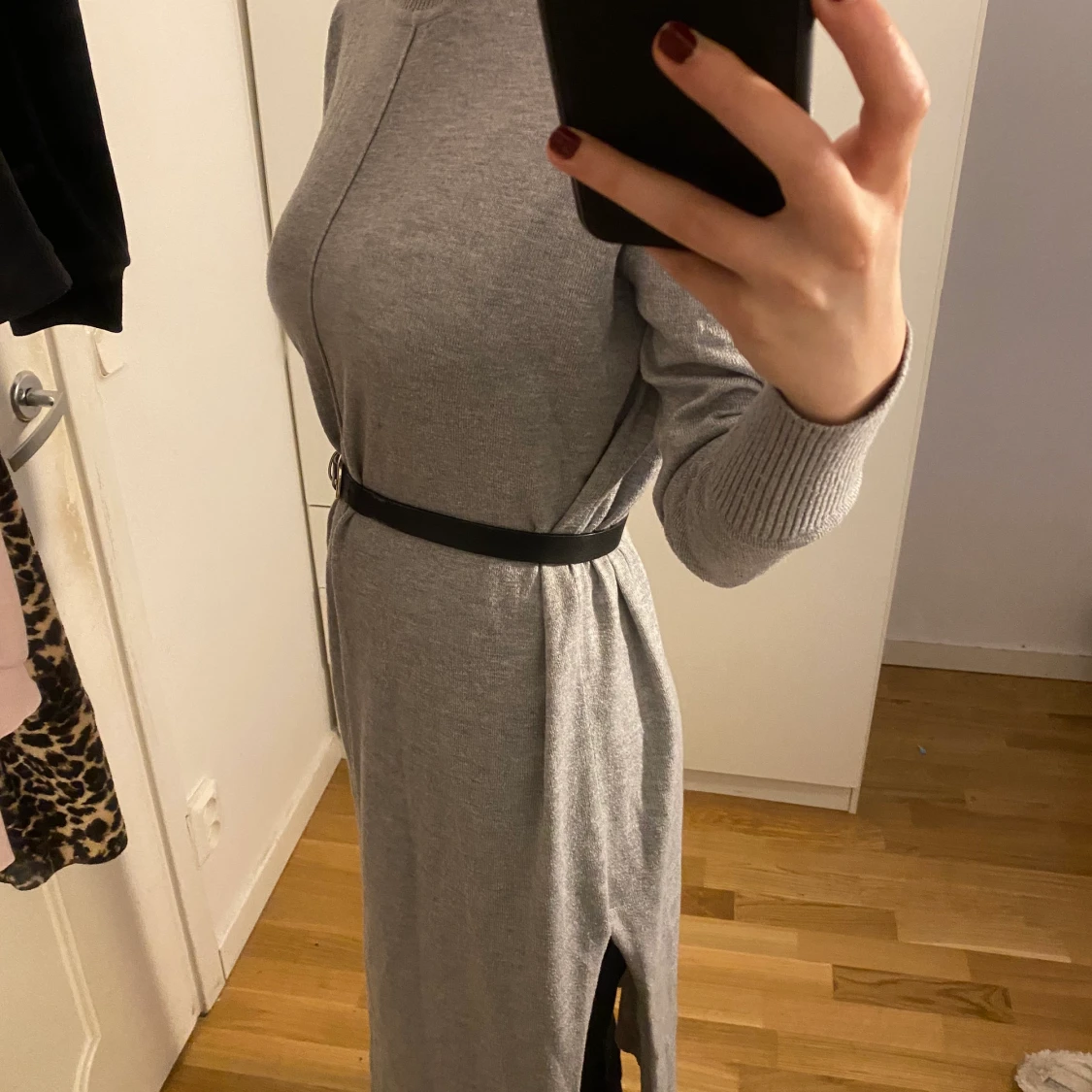 Stickad lång klänning - 90