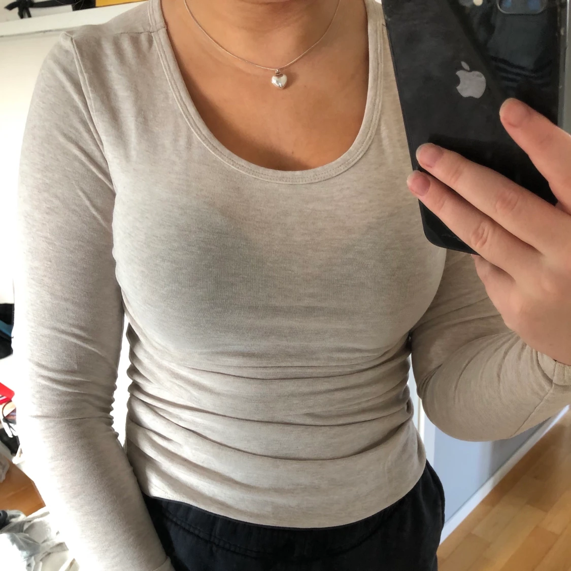 Beige basic topp - 90