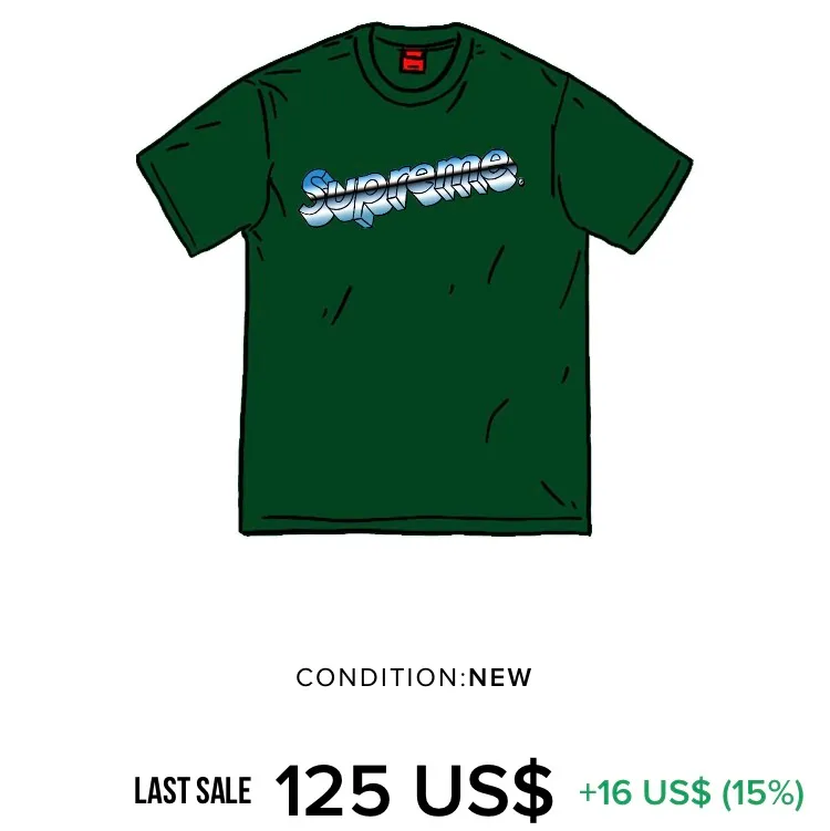 En grön Supreme T-shirt som är i mycket bra condition, jag skulle säg runt 9/10. Priset kan diskuteras men tänker mig ett startpris på typ 750kr. T-shirts.