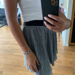 Glittrig plisserad kortkjol - Använd ca 2 ggr, glittrig super fin kjol. Pm vid intresse😋