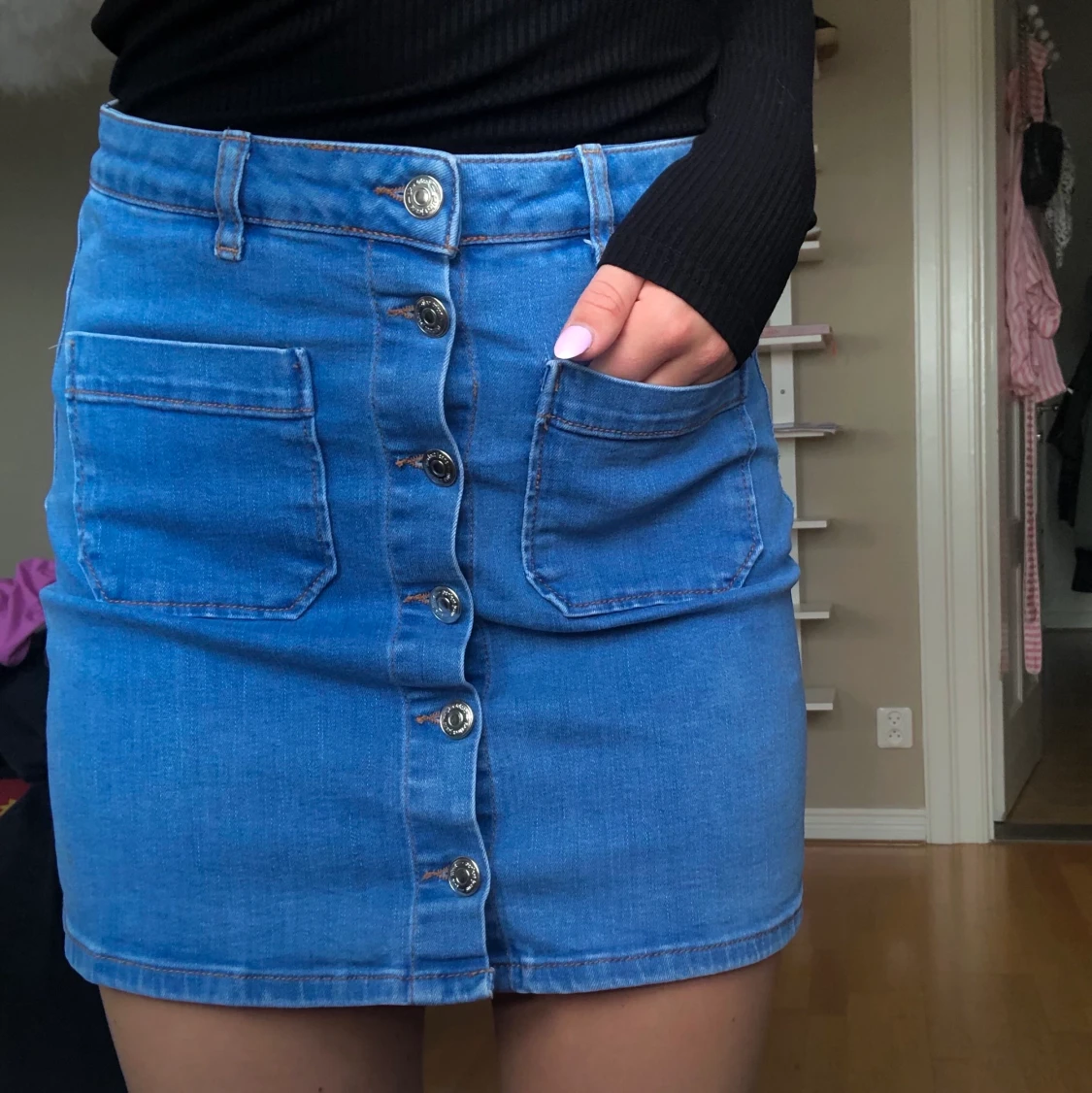 Jeanskjol med knappar