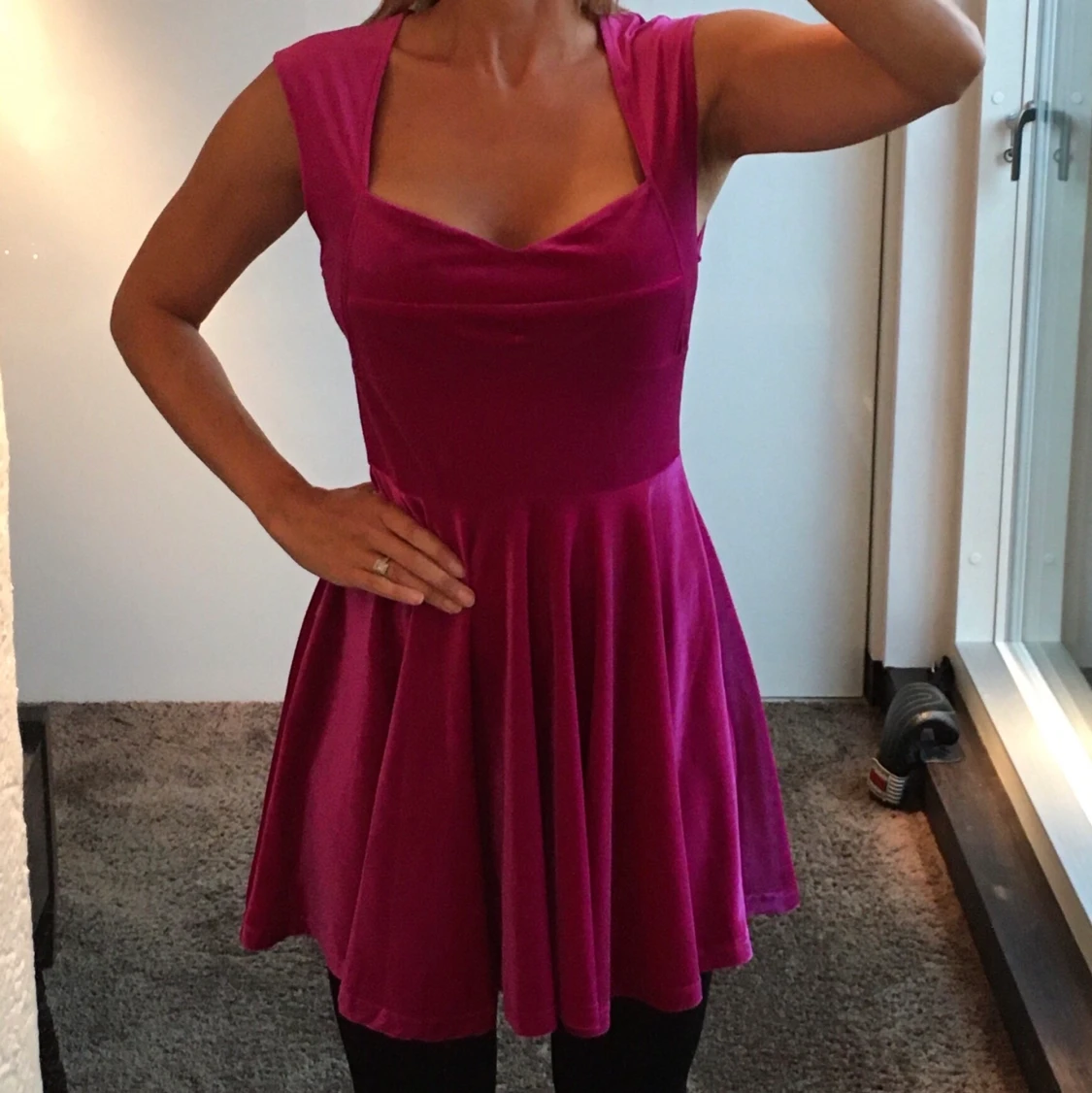 Rosa sammetsklänning