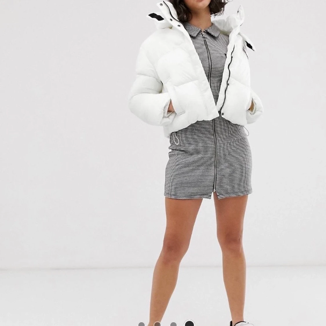 Vit vadderad jacka - 90