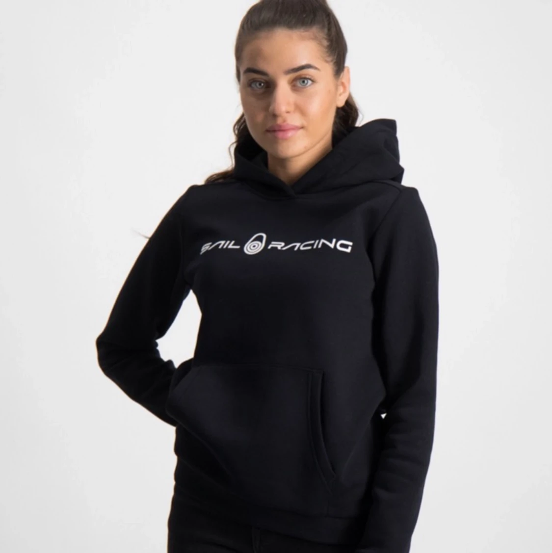 Svart hoodie med tryck - 90