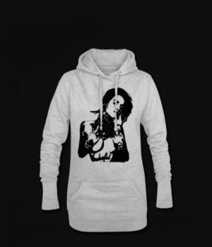 UntamedSoul - Lång damhoodie med egendesignat tryck. Ny ej begagnad. 