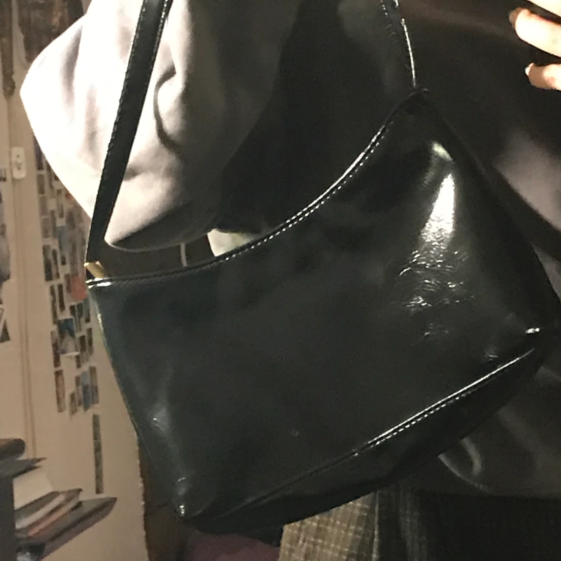 Svart baguette väska - 90