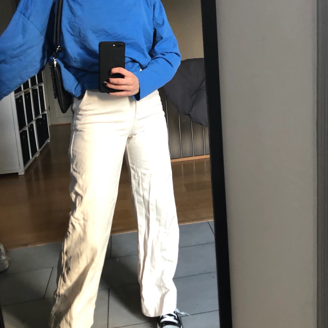 Beige/vita jeans - 90