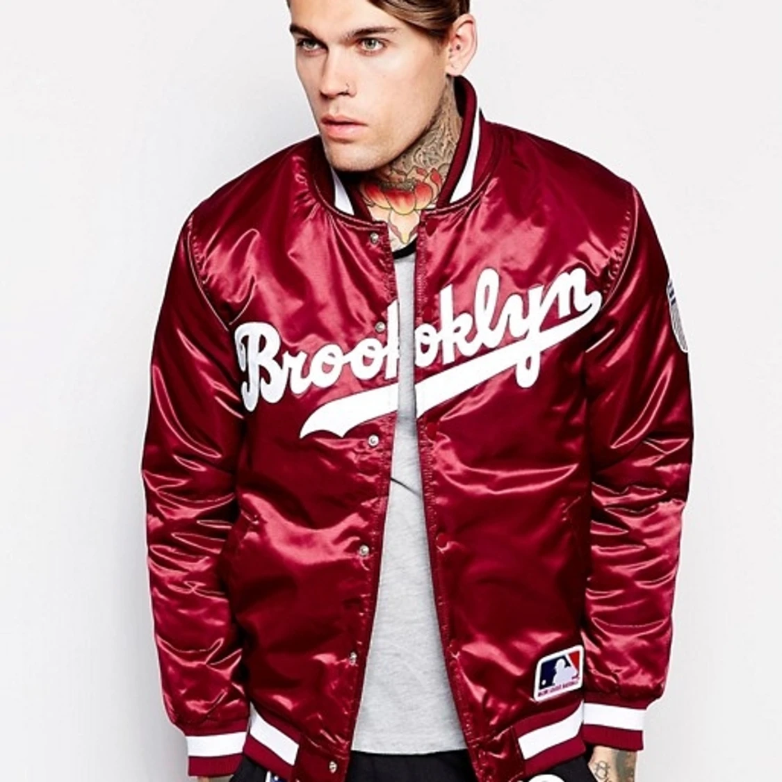 Baseballjacka Majestic vinröd - 91