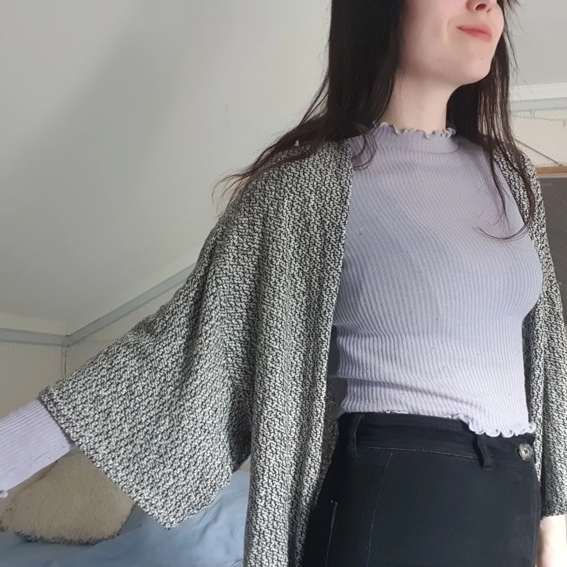 lång grå kofta - 91