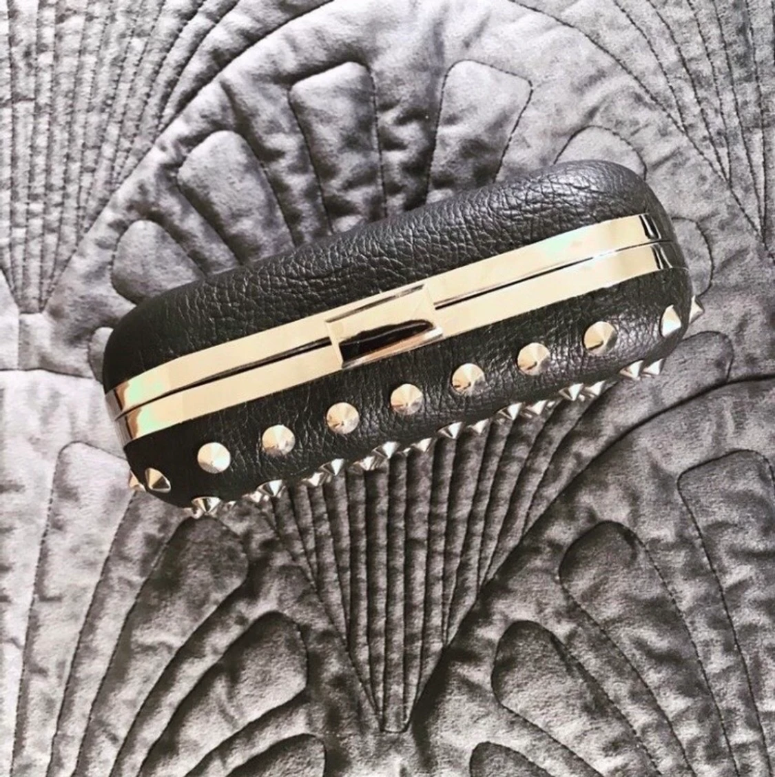 Silver stud clutch Bianco - 90