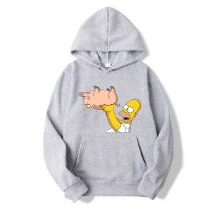 Grå Simpsons Hoodie - En mysig grå hoodie i storlek XL med Simpsons tryck på framsidan. Helt oanvänd och säljer pga att jag beställde i fel storlek. Säljer för 190kr + frakt.