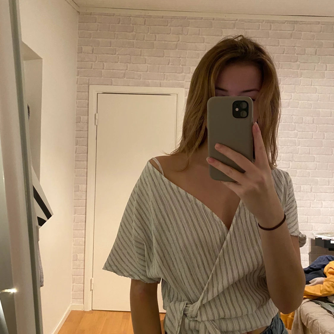 Randig knyt topp - 90