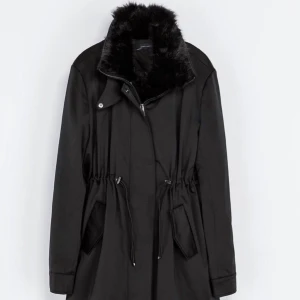  - Zara coat with removable faux fur and hidden hood. Almost new